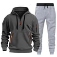 thumbnail image 1 of Sweatsuits for Men 2 Pcs Hoodie Men's Jogging Tracksuit Set Dark Gray L, 1 of 2