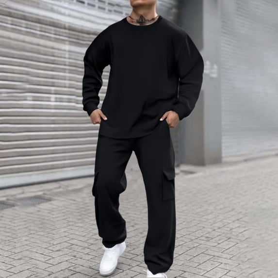 Sweatsuits for Men 2 Piece Casual Sports Long Sleeve Pullover Sweatshirt Sweatpants Suit Athletic Jogging Set
