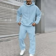 thumbnail image 1 of Sweatsuits for Men Hoodie and Sweatpants Set Athletic Workout Track Suits 2 Piece Set Sweat Suit Outfits Light Blue 3XL, 1 of 8