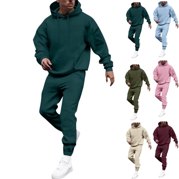 Sweatsuits for Men Pullover Hoodies Jogger Sweatpants 2 Piece Set Track Suits Mens Workout Jogging Matching Outfits
