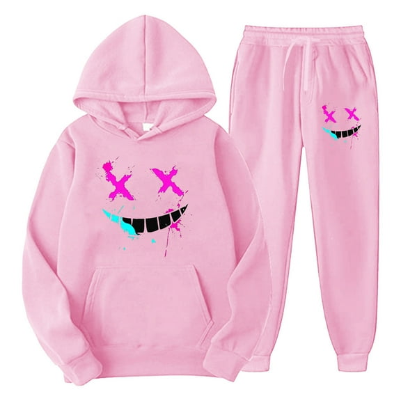 Sweatsuits for Men Set 2 Piece Casual Graphic Loose Hoodie Sweatshirt And Joggers Sweatpants Sets Fall Winter Long Sleeve Sport Suit with Pocket