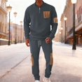 thumbnail image 1 of Sweatsuits for Men Set 2 Piece Casual Graphic Loose Sweatshirt And Joggers Sweatpants Sets Fall Winter Long Sleeve Sport Suit with Pocket Grey M, 1 of 9