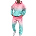 thumbnail image 1 of Sweatsuits for Men Set 2 Piece Letter Graphic Hoodie Sweatshirt and Joggers Sweatpants Sets Casual Streetwear Pullover Suit with Pocket Light Pink S, 1 of 5