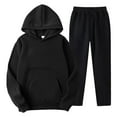 thumbnail image 1 of Sweatsuits for Men Set 2 Piece Solid Color Hoodie Sweatshirt And Joggers Sweatpants Sets Leisure Fall Winter Long Sleeve Sport Suit with Pocket, 1 of 2