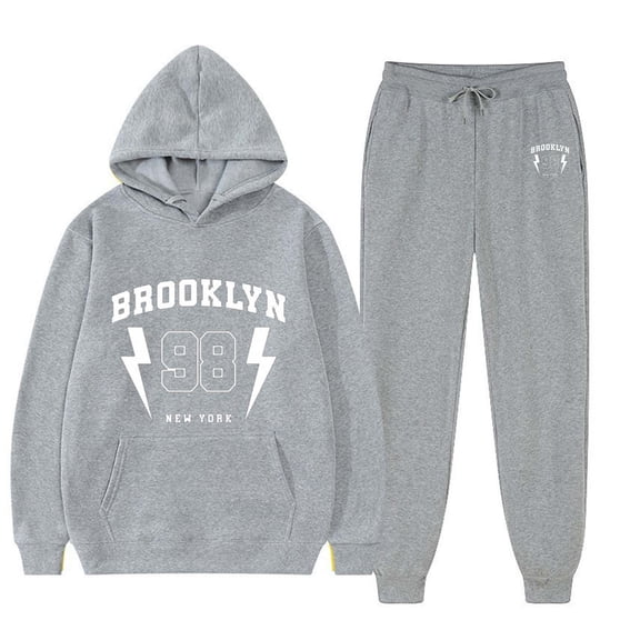 Sweatsuits for Men Set 2 Piece letter print Relaxed Fit Hoodie Sweatshirt and Joggers Sweatpants Sets Casual Pullover Suit with Pocket GY2 M