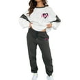 thumbnail image 1 of Sweatsuits for Women 2 Piece Heart Print Color Block Sweatshirt Fashion Casual Crewneck Lounge Sets Gray XXL, 1 of 10