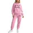 thumbnail image 1 of Sweatsuits for Women 2 Piece Long Sleeve Letter Print Hooded Sweatshirt and Sweatpants Casual Fall Comfy Fashion Tracksuit Sets, 1 of 4