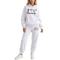 thumbnail image 1 of Sweatsuits for Women 2 Piece Long Sleeve Letter Print Hooded Sweatshirt and Sweatpants Casual Fall Comfy Fashion Tracksuit Sets, 1 of 4