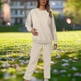 thumbnail image 1 of Sweatsuits for Women 2 Piece Lounge Sets Long Sleeve Crewneck Sweatshirts High Waist Elastic Drawstring Sweatpants, 1 of 6