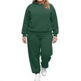 thumbnail image 1 of Sweatsuits for Women 2 Piece Set Track Suit Comfy Crewneck Lounge Sets with Sweatpants and Hoodie 2025 Fall Outfits Dark Green M, 1 of 2