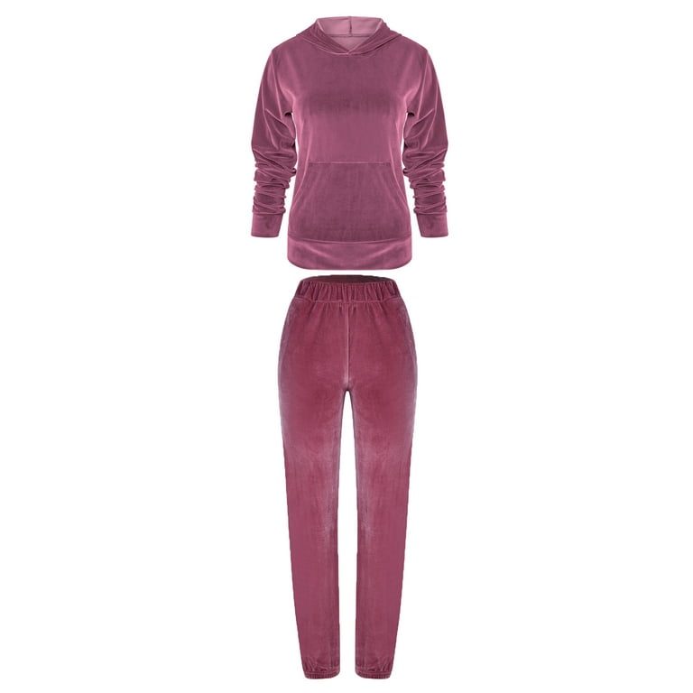 Sweatsuits for Women Set 2 Piece Sweatshirt Sweatpants Lounge Set Hoodie Tracksuits Walmart