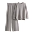 thumbnail image 1 of Sweatsuits for Women Two Piece Long Sleeve and Wide Leg Sweatpants Loungewear Sets Fall Essentials Cute Outfits for Women, 1 of 3