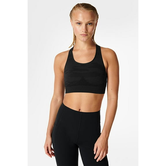 Sweaty Betty Stamina Workout Bra XS ultra black camo