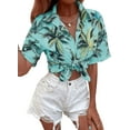 thumbnail image 1 of SweatyRocks Women's Short Sleeve Cute Print Button Down Shirt Tops, 1 of 13