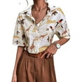thumbnail image 1 of SweatyRocks Women's Short Sleeve Cute Print Button Down Shirt Tops, 1 of 11