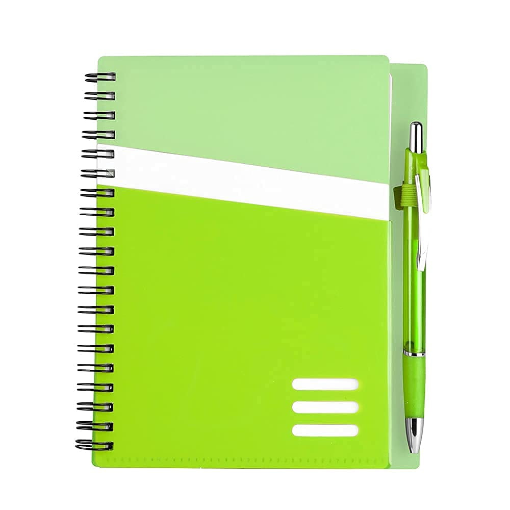 Sweda Edge Hardcover Spiral Notebook, 80 Lined Pages, Slip Pocket, Pen ...