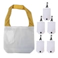 thumbnail image 1 of Sweda Nylon Shopping Tote |  Multipurpose Reusable Grocery Bag | White w/Gold Handle - Lot of 6, 1 of 5