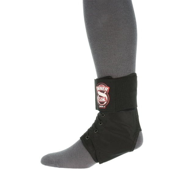Swede-O Inner Lok 8 Laced Ankle Brace, Ballistic Nylon with Quick Release Strap, Black, Small
