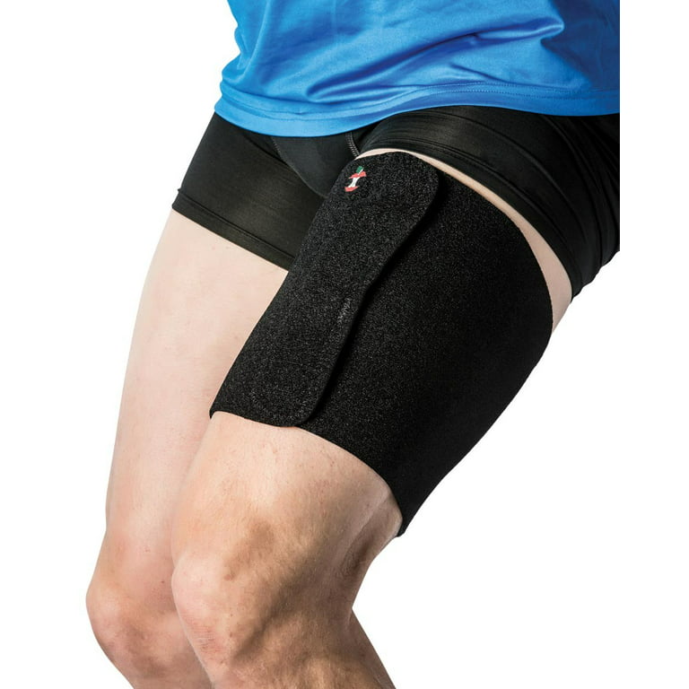 Swede-O Thigh Support & Compression Wrap Brace - Black, Regular