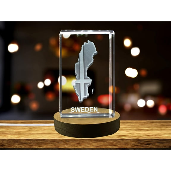 Sweden 3D Engraved Crystal 3D Engraved Crystal Keepsake/Gift/Decor/Collectible/Souvenir
