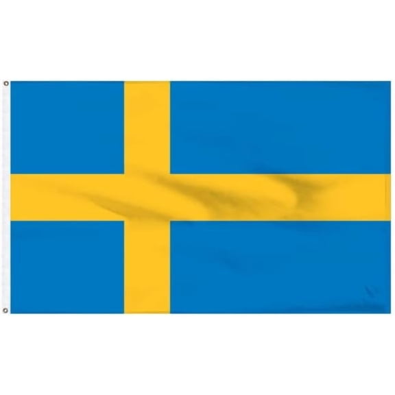 Super Tough USA-Made Sweden 4ft x 6ft Banner Flag | Heavyweight, durable nylon | Patriotic Flag with pole hem | Suitable for Indoor & Outdoor use