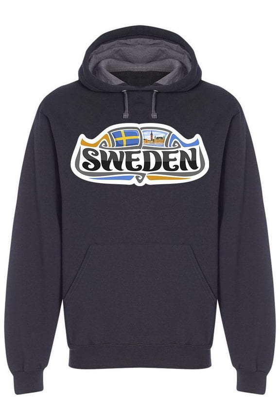 Sweden Country, Logo Hoodie Men -Image by Shutterstock, Male Small