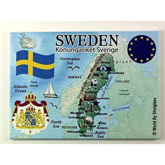 Sweden EU Series Souvenir Fridge Magnet 2.5" x 3.5"