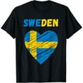 thumbnail image 1 of Sweden Flag Holiday Sweden Heart Swedish FlagT-Shirt, 1 of 4