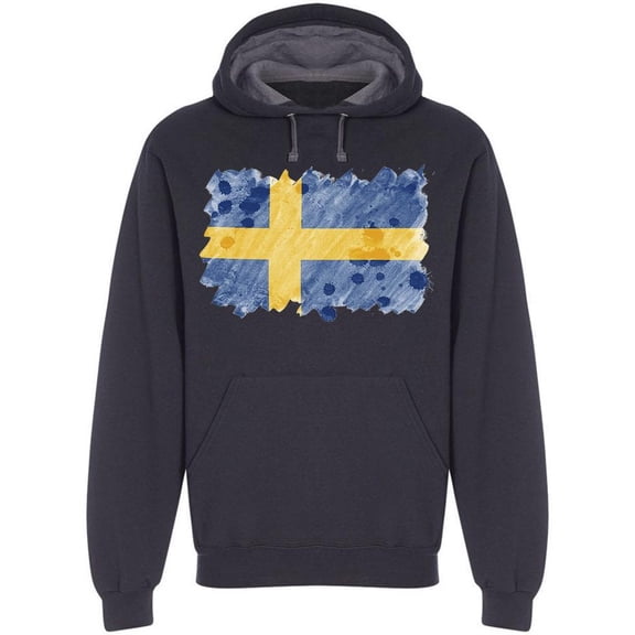 Sweden Flag Watercolor Style Hoodie Men -Image by Shutterstock, Male Small