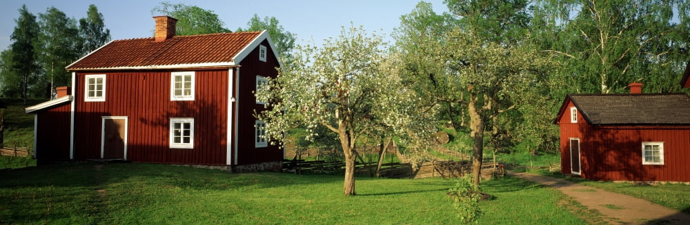 Sweden House Canvas Art - Panoramic Images (12 x 36)