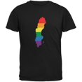 thumbnail image 1 of Sweden LGBT Gay Pride Rainbow Black Adult T-Shirt - Large, 1 of 1