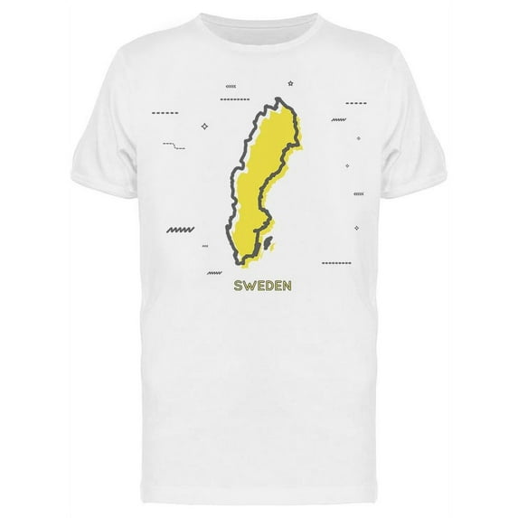 Sweden Map. Cartoon Design T-Shirt Men -Image by Shutterstock, Male Large