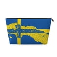 thumbnail image 1 of Sweden Map Flag Small Purse Organizer Zipper Cosmetic Handbag Tote Pouch For Women, 1 of 7