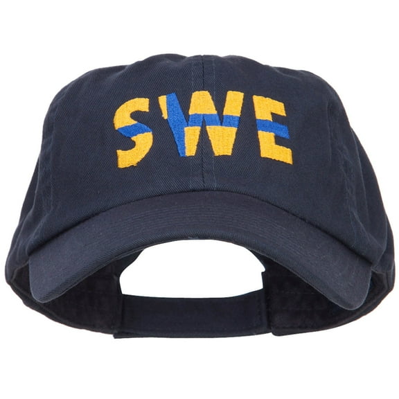 Sweden SWE Flag Embroidered Low Profile Cap - Navy OSFM