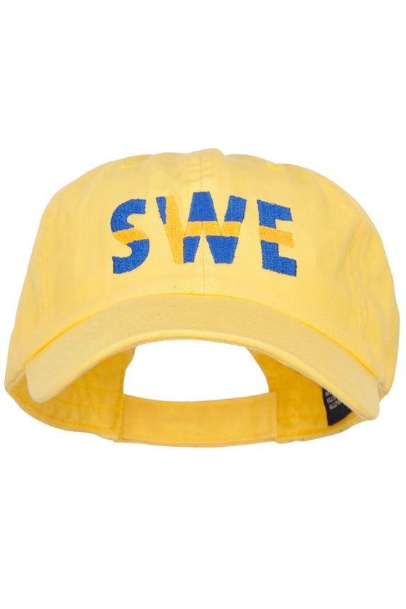 Sweden SWE Flag Embroidered Low Profile Cap - Yellow OSFM