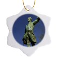 thumbnail image 1 of 3drose, Sweden. Stockholm. Norrmalm, Charles Xiii Statue - Eu28 Iho0035 - Inger Hogstrom, 3 inch Snowflake Porcelain Ornament, 1 of 7