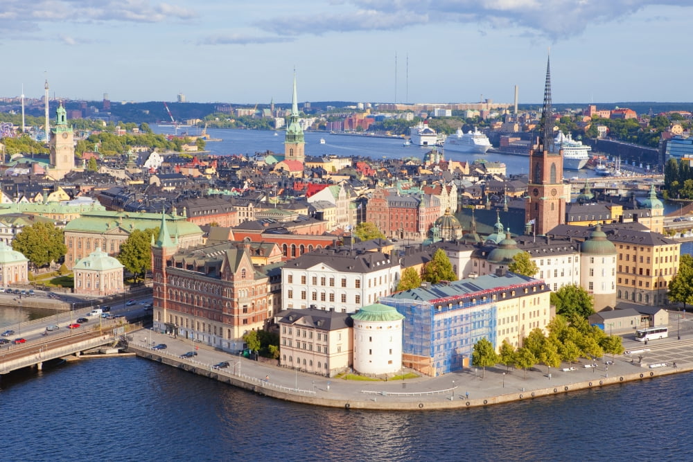 Sweden Stockholm - The Old Town and Riddarholmen Canvas Art - Panoramic Images (36 x 12)