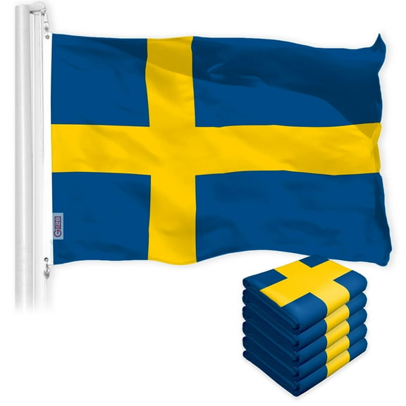 Sweden Swedish Flag 3x5FT 5-Pack 150D Printed Polyester By G128