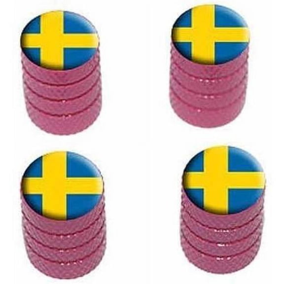 Sweden Swedish Flag Tire Rim Wheel Aluminum Valve Stem Caps, Multiple Colors