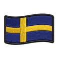 thumbnail image 1 of Sweden with Waving Flag Cute Applique Multi-Color Embroidered Hook & Loop Patch - 2.0 Inch Mini, 1 of 5