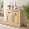 thumbnail image 1 of Swedhaus Modern Sideboard Buffet Cabinet,Kitchen Storage Cabinet with 2 Drawers and 2 Doors,Wooden Sideboard Cabinets for Dining Room Living room,Oak, 1 of 7