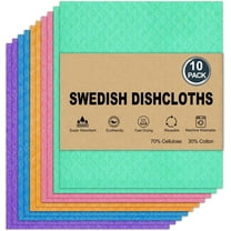 Swedish Dish Cloths - 10 Pack Reusable Kitchen Dishcloths - Ultra Absorbent Dish Towels for Washing Dishes - Cellulose Sponge Cloth Cleaning Rag - Assorted