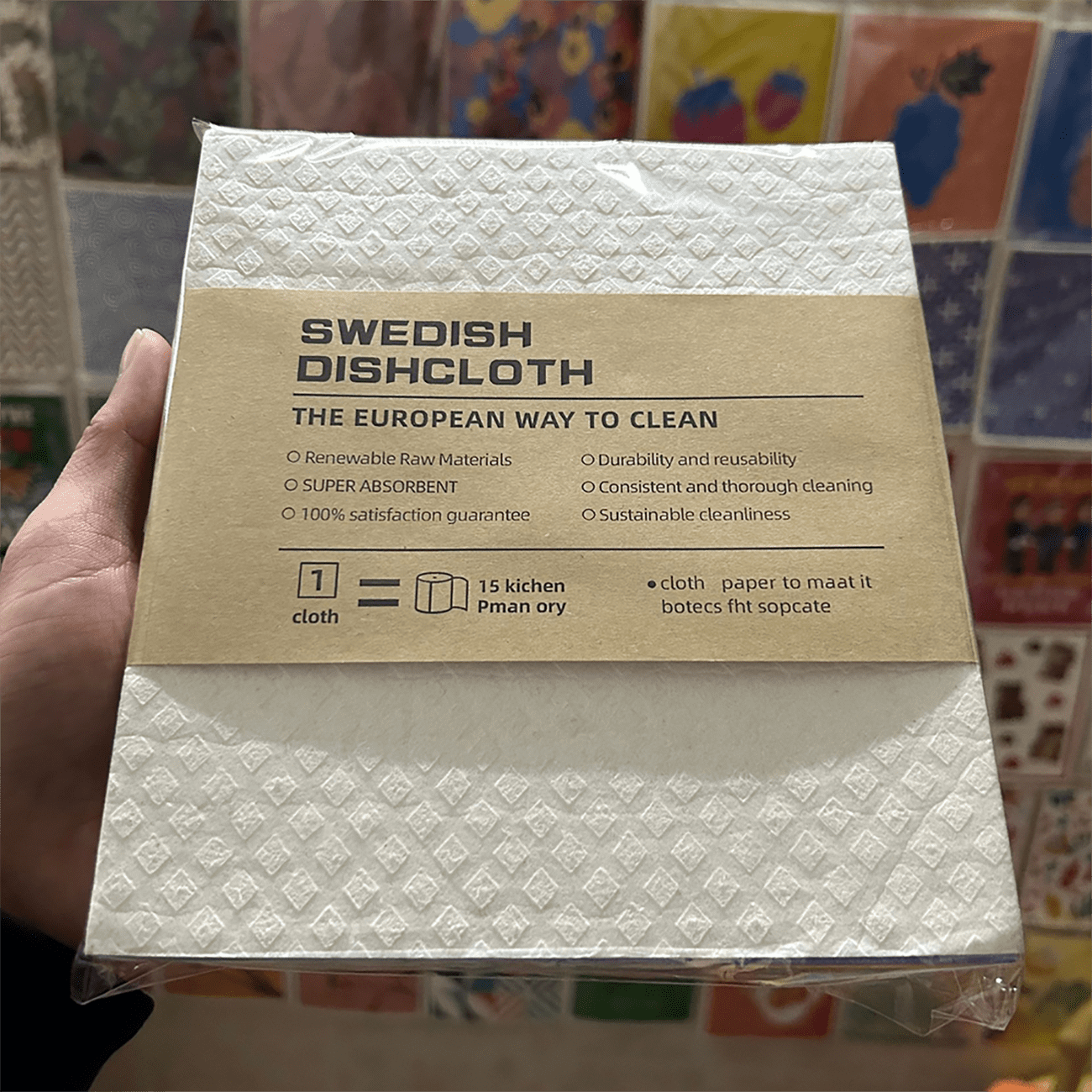 Swedish Dish Cloths, Each Reusable Cellulose Dishcloth Replaces 15