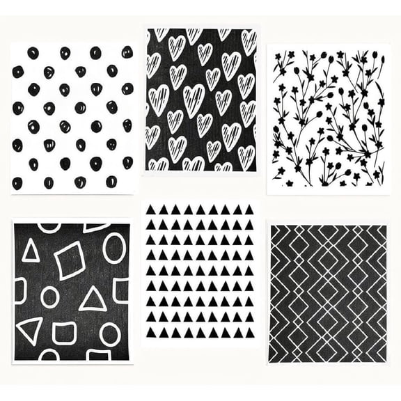 6 Pack Swedish Dishcloth, Reusable Cleaning Towels, Super Absorbent Cellulose, Biodegradable Odor-Free Multi-Purpose Kitchen Cloths (BW)