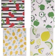 Swedish Dishcloth Set of 4 Mixed Fruit Collage - One of each Design Paper Towel Replacements | Swededishcloths | ECO Friendly Reusable Sponge Cloths