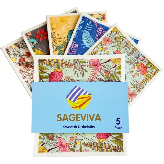 Swedish Dishcloths 5-Pack | Reusable Paper Towels Alternative | Super ...