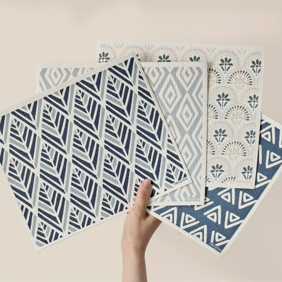 Swedish Dishcloths for Kitchen | Oversized Washable Dish Rags | Large Cellulose Reusable Cleaning Paper Towels | Absorbent Counter Dish Cloth Sponge XL Kitchen Wipes