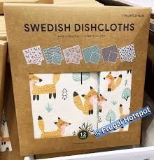 Owl Friends Swedish Dishcloths Set Of 3 | Eco-Friendly, Reusable, Absorbent Cleaning Cloths For Kitchen & Home