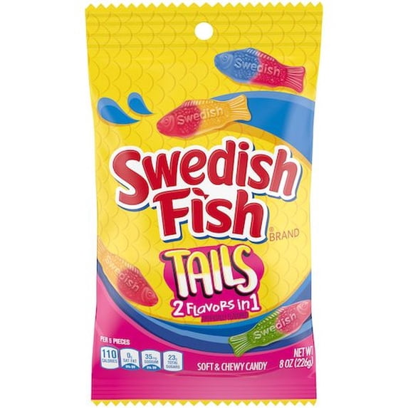 Swedish Fish Assorted Fat Free Soft Candy, 8 Ounce -- 12 per Case.