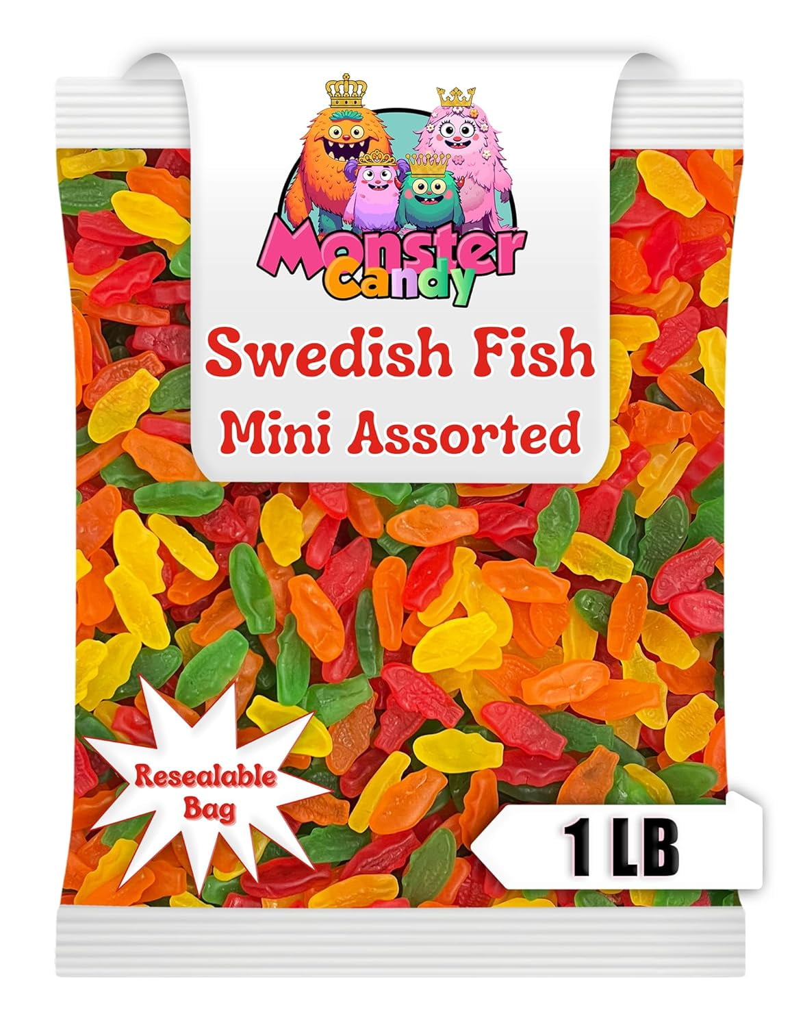 Swedish Fish Candy Bulk Assorted Flavors - 1 lb resealable bag ...